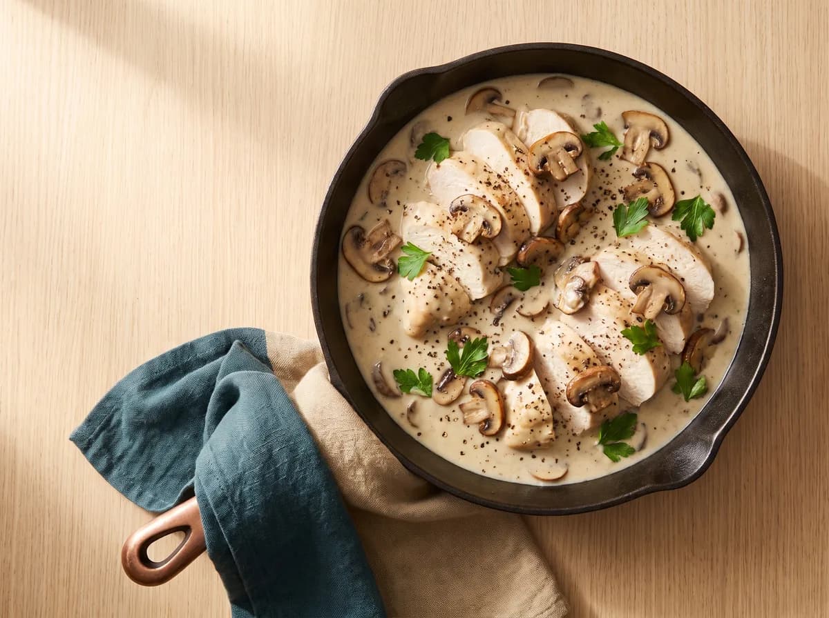 دجاج بالكريمة