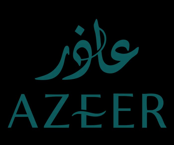 شعار عاذر باللون الأخضر المزرق